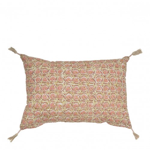 Housse de coussin FLORA coton - Rose - 60 x 40 cm