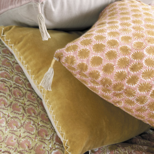 FLORA Cushion cover cotton - Pink - 50 x 50 cm