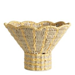 Coupe décorative HOKA en corde de papier - Naturel et curry - ø 36 cm