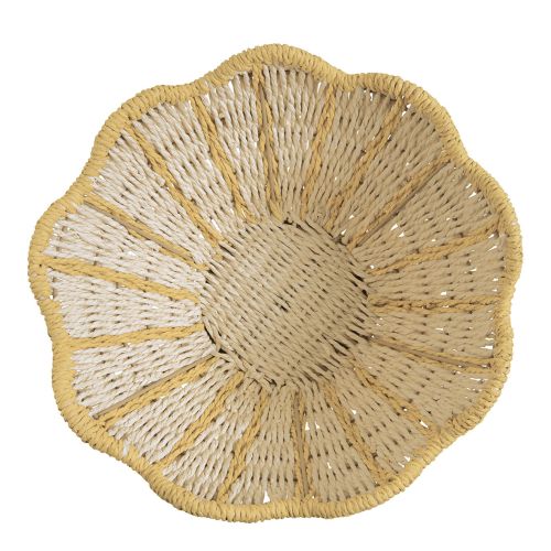 Coupe décorative HOKA en corde de papier - Naturel et curry - ø 36 cm Coupe décorative HOKA en corde de papier - Naturel et curry - ø 36 cm