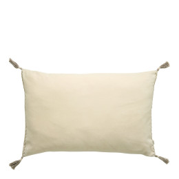 Housse de coussin MATTÉO en velours de coton et lin - Vanille - 60 x 40 cm