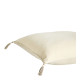 Housse de coussin MATTÉO en velours de coton et lin - Vanille - 60 x 40 cm