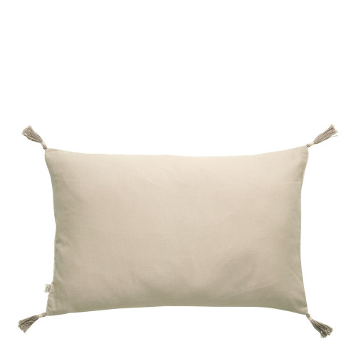 Housse de coussin MATTÉO en velours de coton et lin - Vanille - 60 x 40 cm