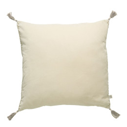 MATTÉO Cushion cover in cotton velvet and linen - Vanilla - 50 x 50 cm