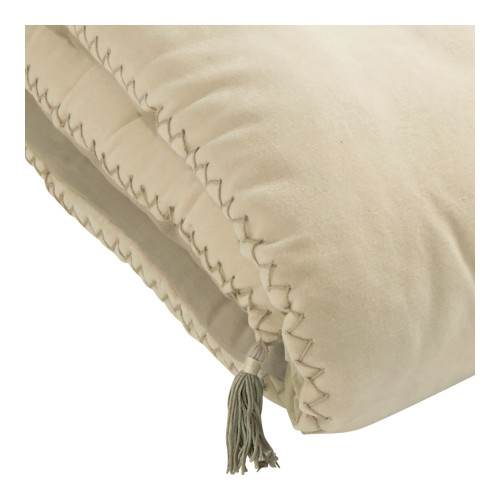 Futon MATTÉO en velours de coton et lin - 180 x 80 cm - Vanille