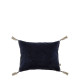 Housse de coussin MATTÉO en velours de coton et lin - Bleu de Minuit - 30 x 40 cm