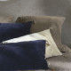 Housse de coussin MATTÉO en velours de coton et lin - Bleu de Minuit - 60 x 40 cm