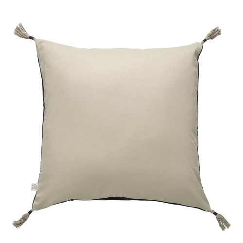 Housse de coussin MATTÉO en velours de coton et lin - Bleu de Minuit - 50 x 50 cm