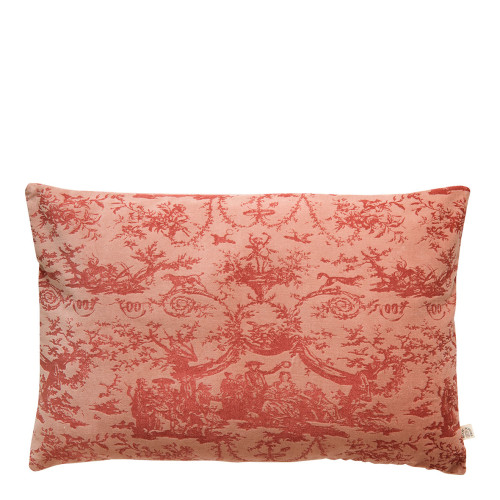 Housse de coussin LOUIS en velours de coton - Rose - 60 x 40 cm