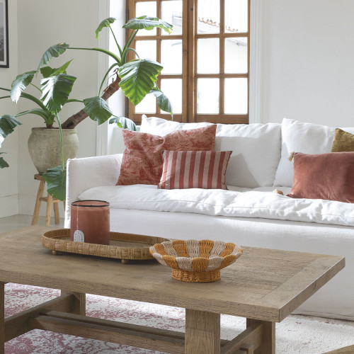 Housse de coussin LOUIS en velours de coton - Rose - 60 x 40 cm