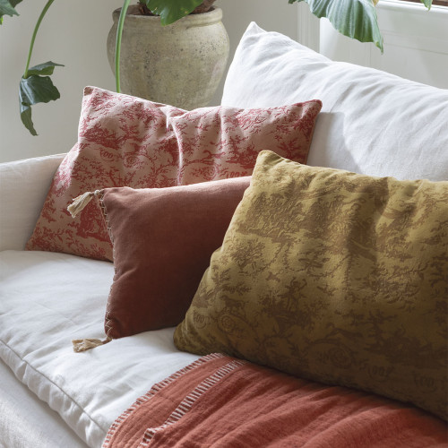 Housse de coussin LOUIS en velours de coton - Bronze - 60 x 40 cm