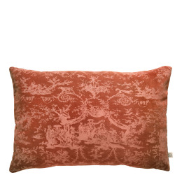 LOUIS Cushion cover in cotton velvet - Burnt Orange - 60 x 40 cm