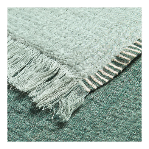 SIMÉON Throw in Cotton and Bamboo Fibers - 130 x 170 cm - Celadon