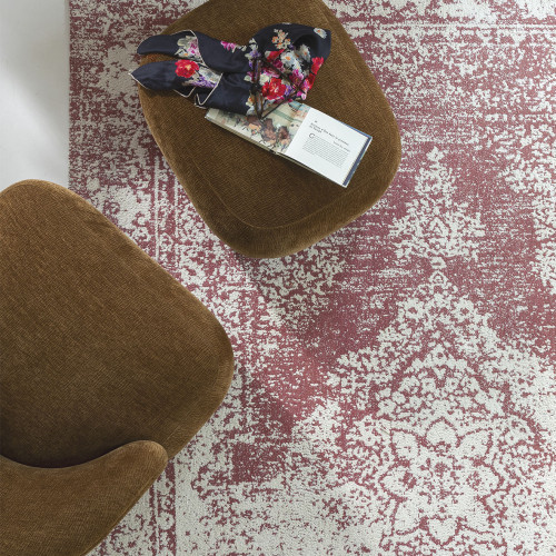 Tapis DAVIO en coton et jute - Terracotta et blanc - 200 x 300 cm