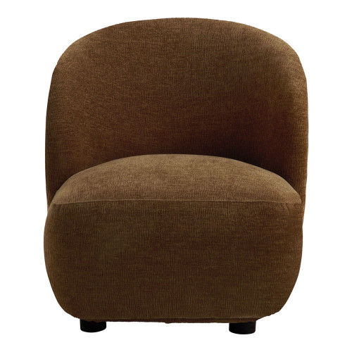 Fauteuil LISETTE en tissu velours marbré - Tabac - Petit modèle