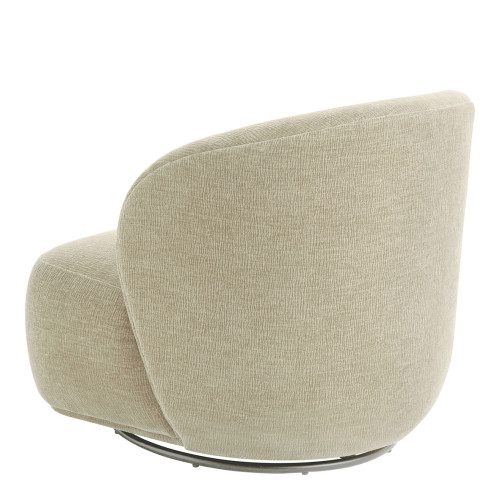 Fauteuil tournant LISETTE en tissu velours marbré - Dune