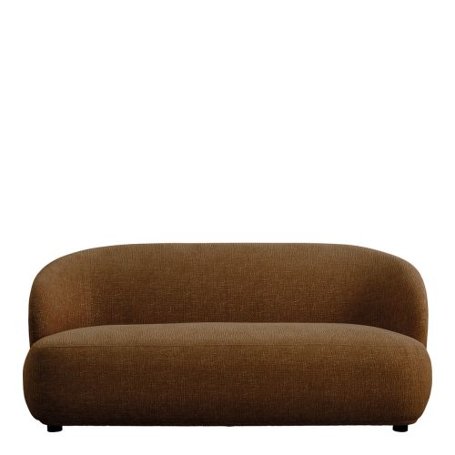 Canapé LISETTE en tissu velours marbré - Tabac