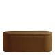 Banc coffre LISETTE en tissu velours marbré - Tabac