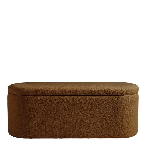 LISETTE Storage bench in marbled velvet fabric - Tobacco