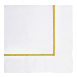 Taie d'oreiller JANE blanc brodé safran - 65 x 65 cm