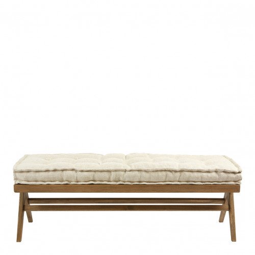 Banc MENA et matelas en lin - Écru