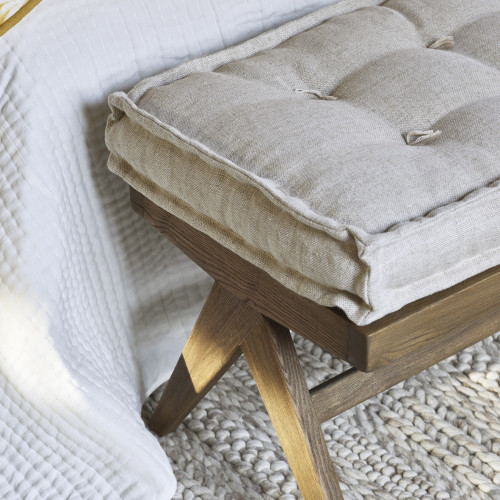 MENA Bench with linen mattress - Ecru