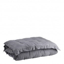 Futon LÉA lin - 180 x 80 cm - Gris