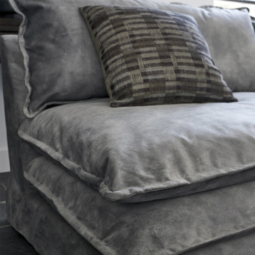 Canapé LÉO velours gris clair Canapé LÉO velours gris clair